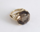 10 CT SMOKEY QUARTZ RING: 14K