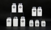 10 DEPRESSION ERA MILK GLASS S