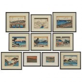 10 EARLY HIROSHIGE WOODBLOCK P
