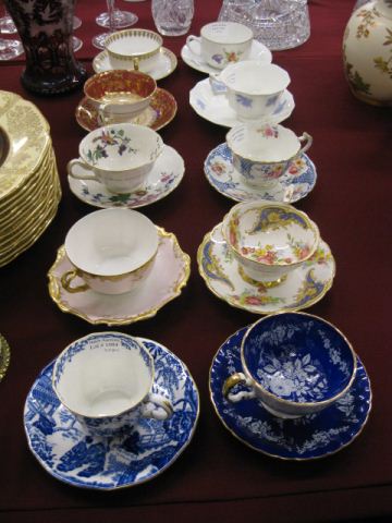10 Fine China Cups & Saucers