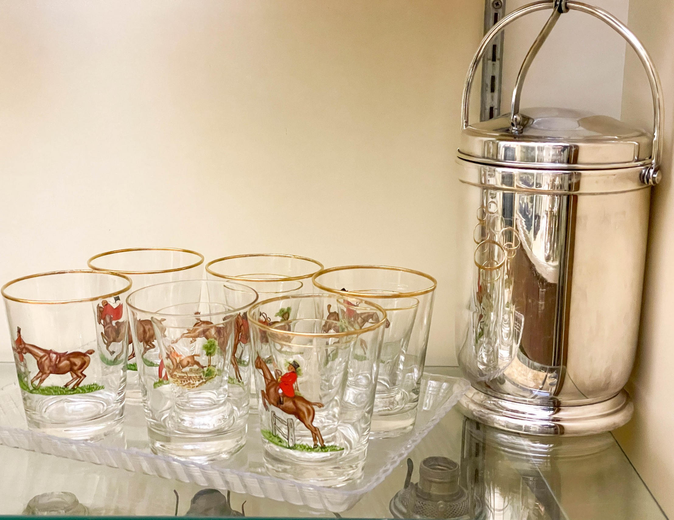 (10) Fox hunt glasses, c/o (6)