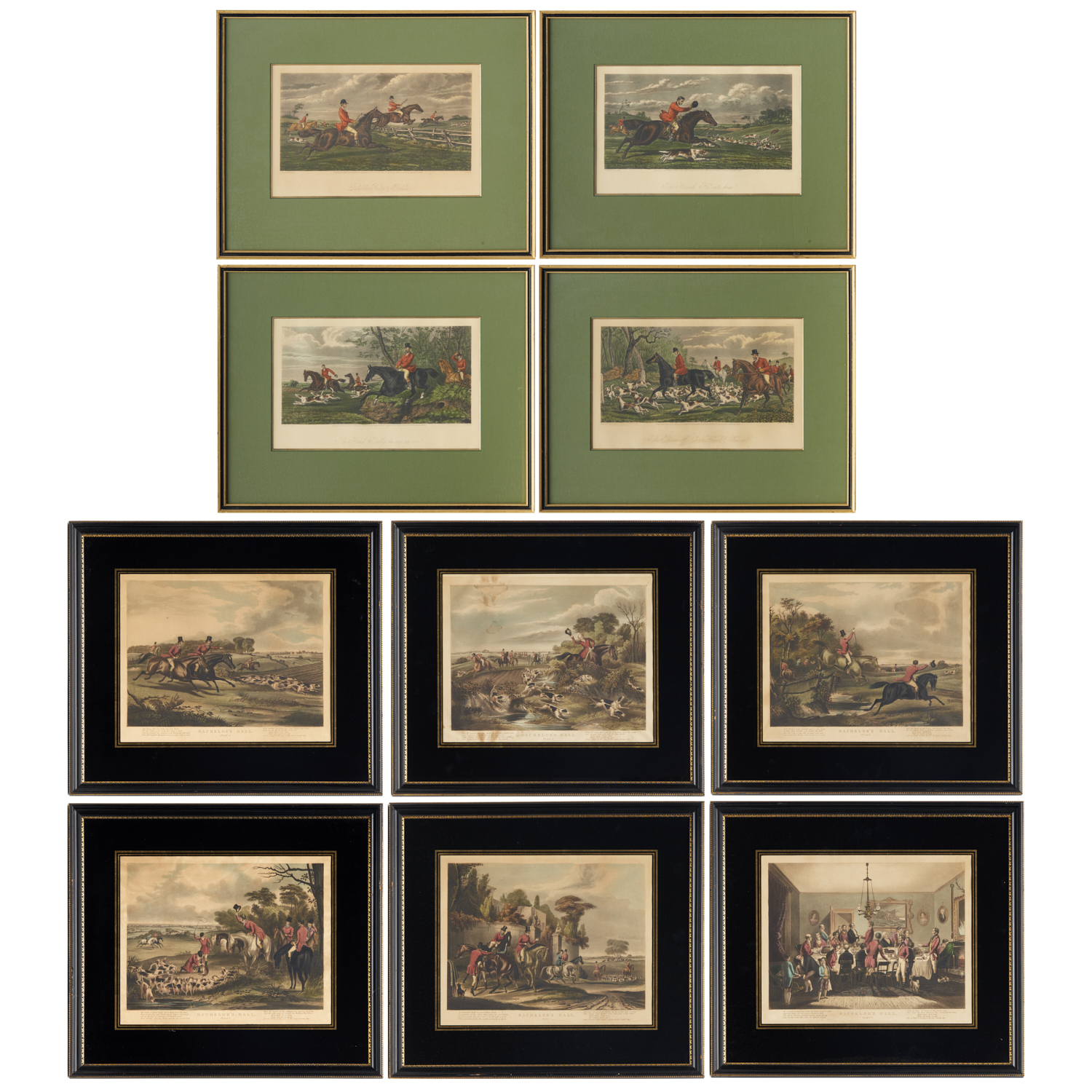 (10) FOX HUNT PRINTS, 19TH