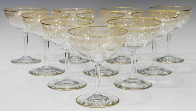 (10) FRENCH BACCARAT GILT
