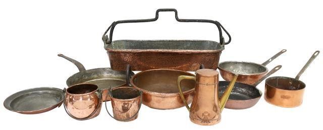 (10) FRENCH COPPER KITCHENWARE,