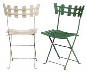 (10) FRENCH PAINTED FOLDING BI