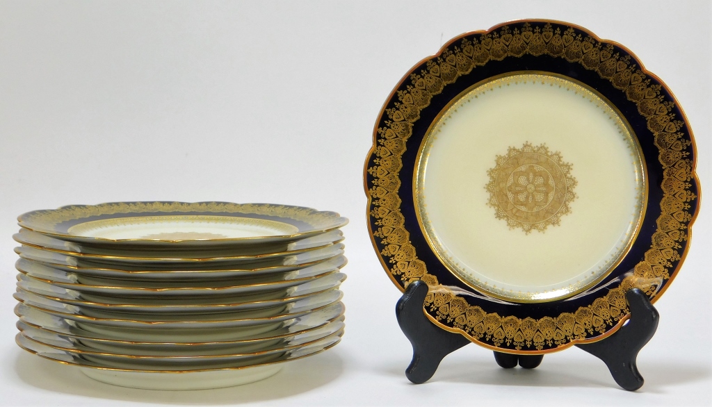 10 FRENCH SEVRES GILT COBALT BLUE