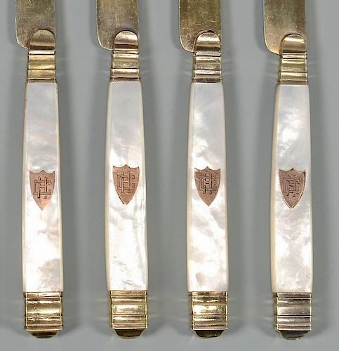 10 FRENCH SILVER-GILT KNIVES
