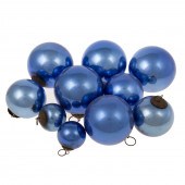 10 GERMAN BLUE GLASS KUGELS Ea