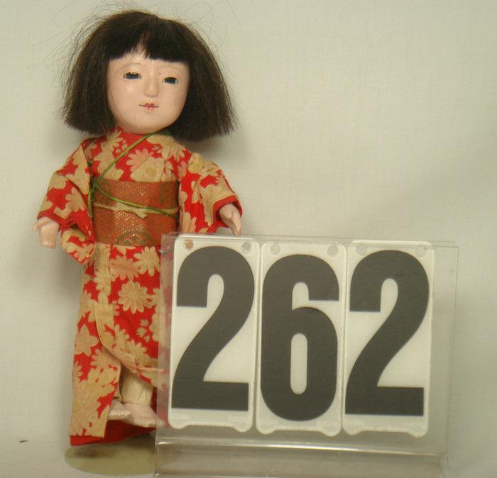 10 inches tall, paper mache doll,