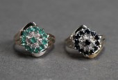 10-KARAT WHITE-GOLD AND BLUE S