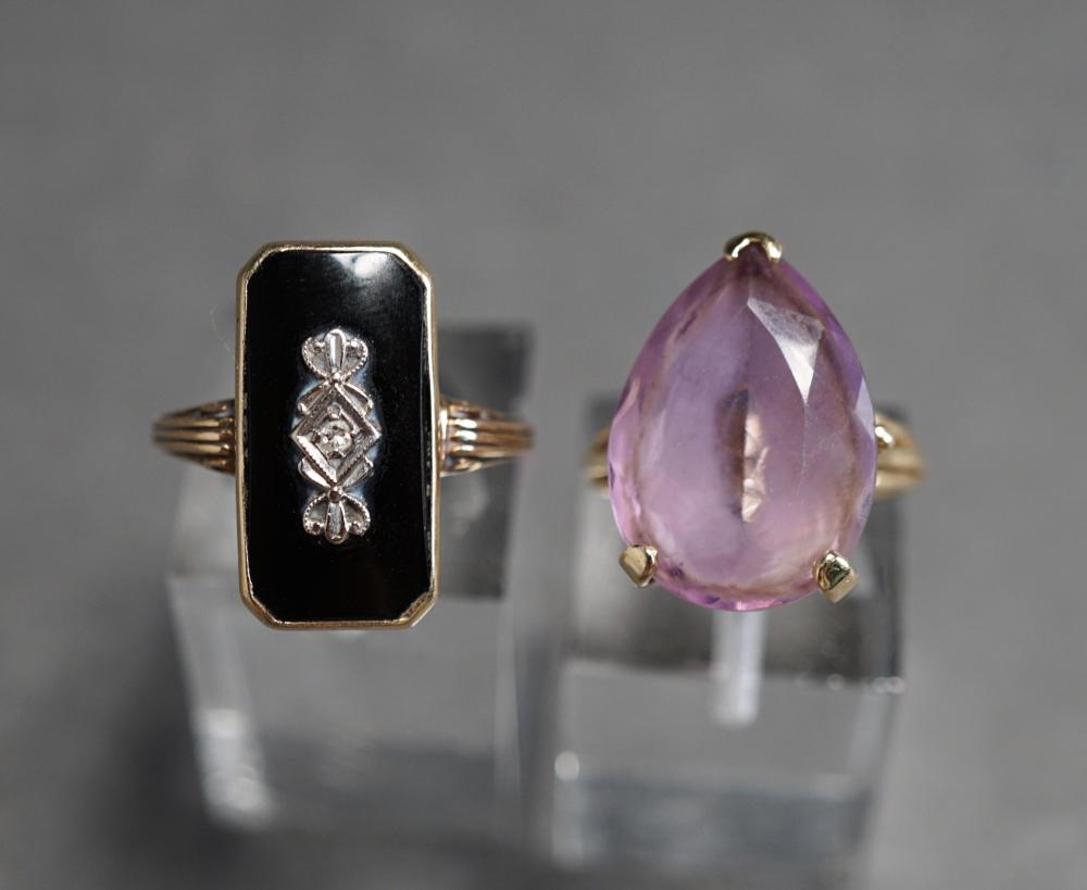 10-KARAT WHITE-GOLD, BLACK ONYX AND