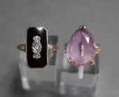 10-KARAT WHITE-GOLD, BLACK ONY