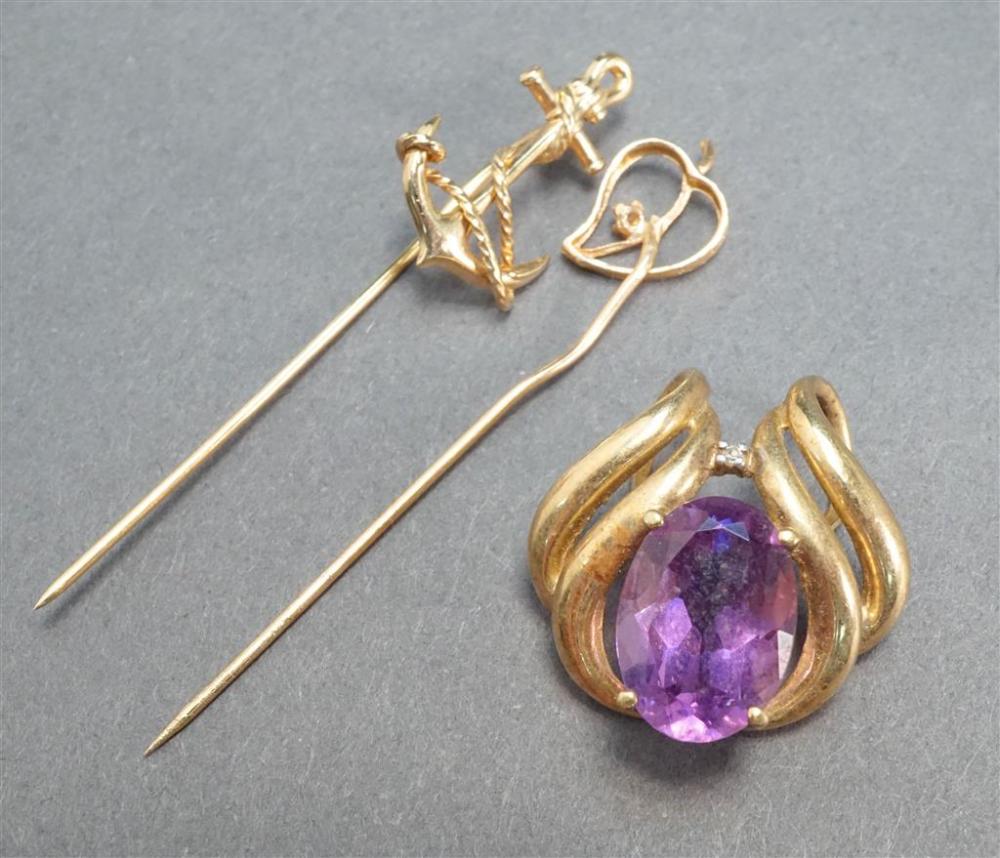 10-KARAT YELLOW-GOLD AMETHYST