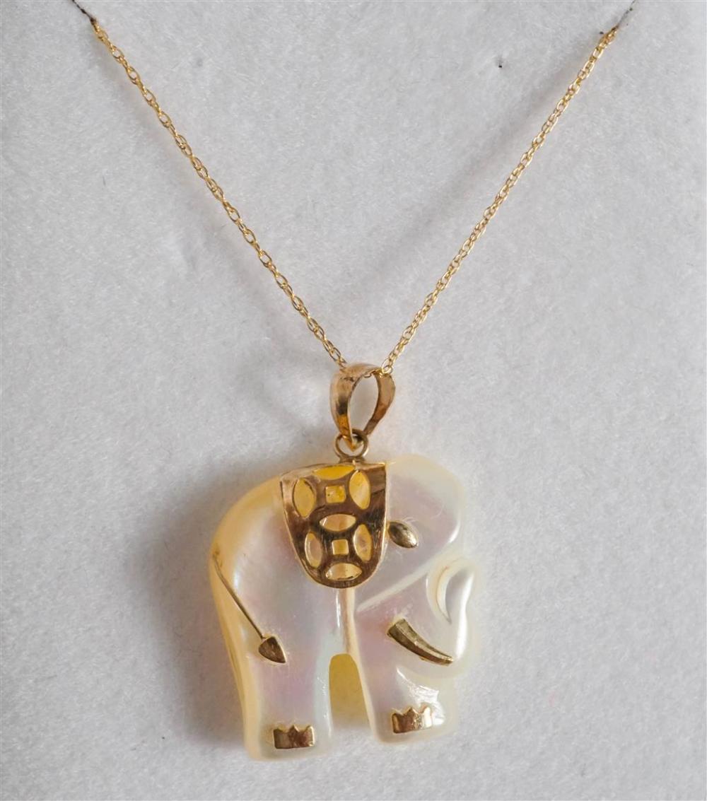 10-KARAT YELLOW-GOLD AND CARVED