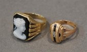 10-KARAT YELLOW-GOLD AND SARDO
