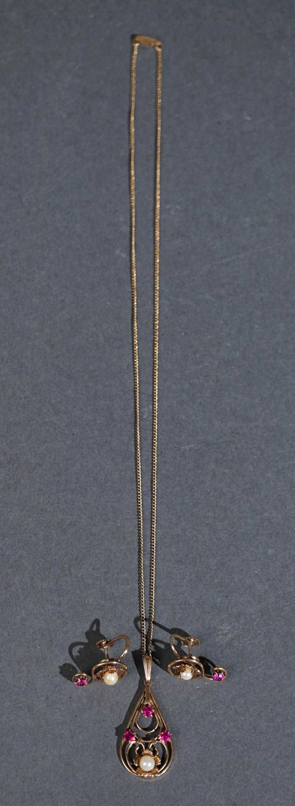 10-KARAT YELLOW-GOLD, PEARL AND