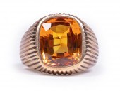 10 KT. YELLOW GOLD AND ORANGE-