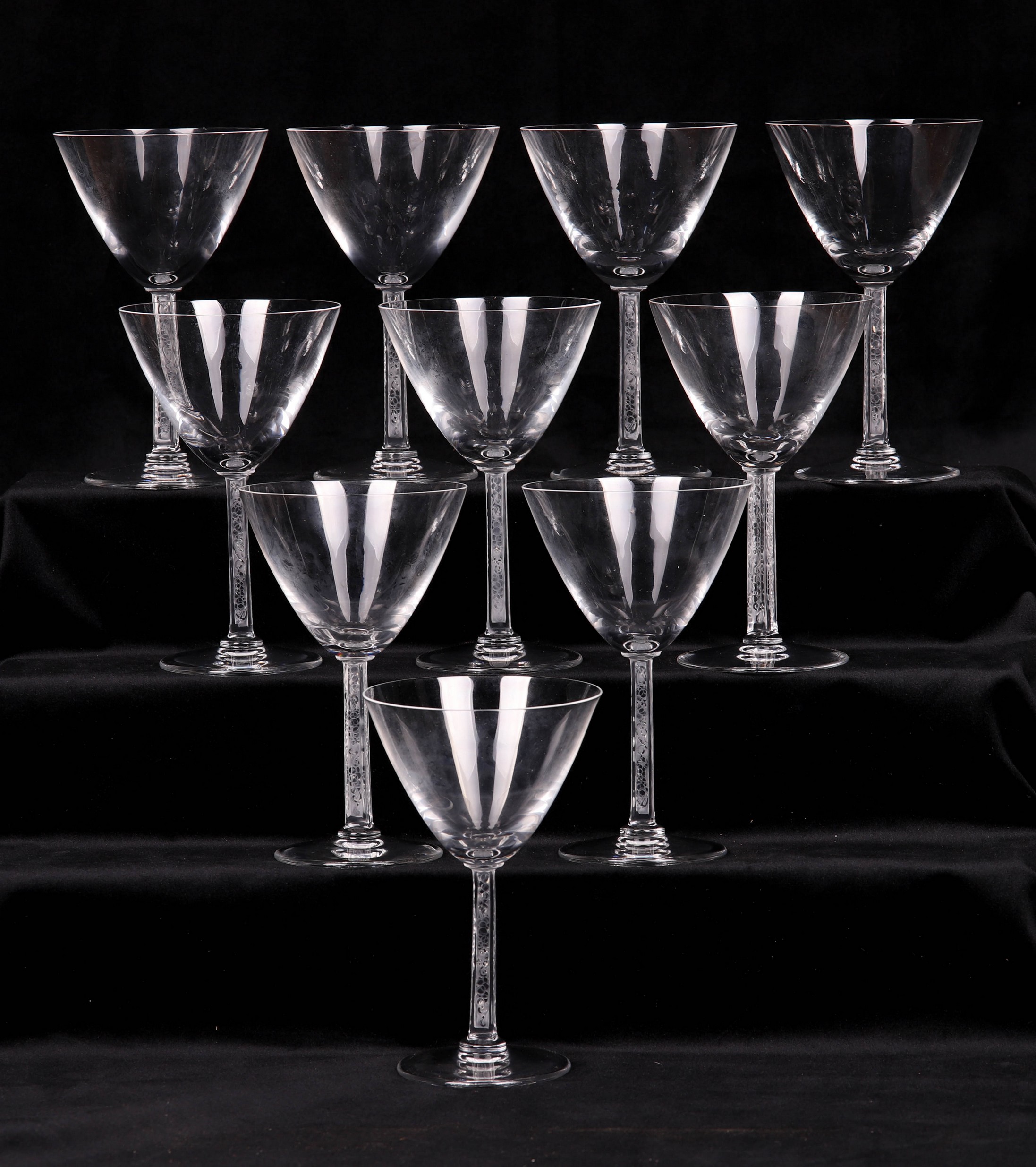 (10) Lalique crystal sherbet/tall