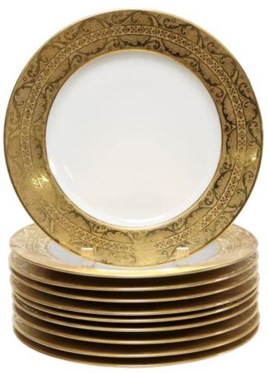 10) LIMOGES GILT ENCRUSTED