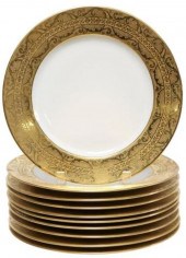 10) LIMOGES GILT ENCRUSTED POR