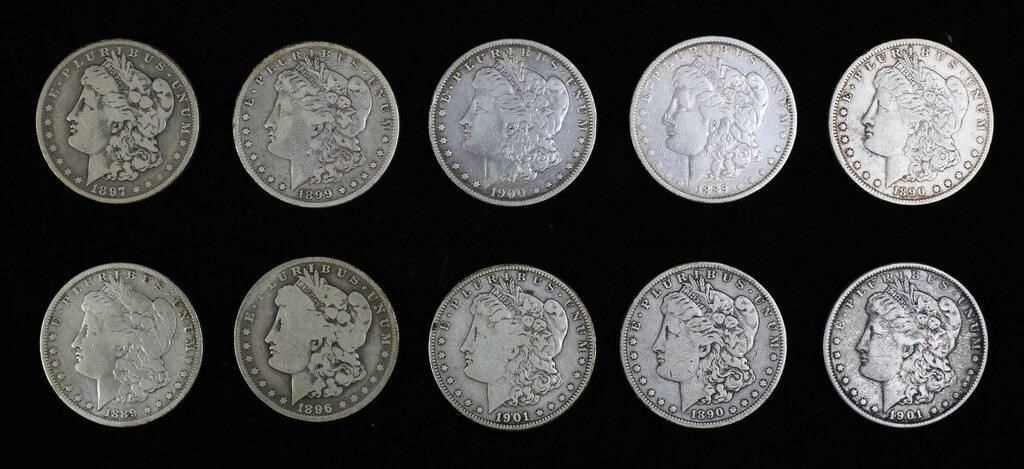 10 MORGAN SILVER DOLLARS1 1889
