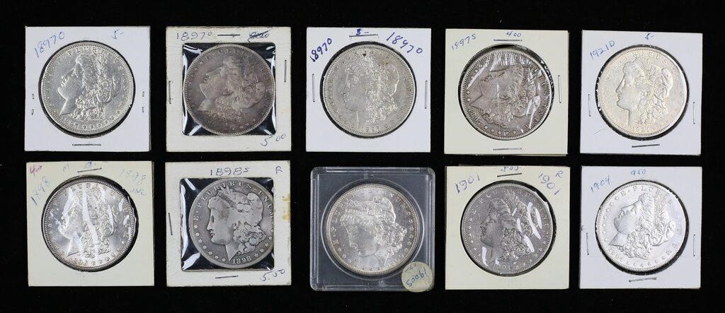 10 MORGAN SILVER DOLLARS3-1897