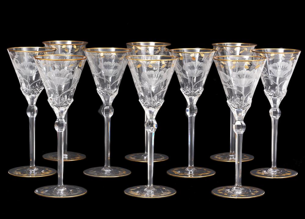 10 MOSER 'PAULA' HAND CUT CRYSTAL
