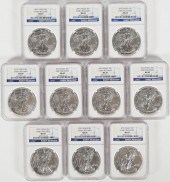 (10) NGC GRADED MS69 SILVER EA