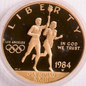 $10 OLYMPIC GOLD COIN, 1984 UN