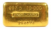10 OUNCE GOLD ENGLEHARD BAR IN