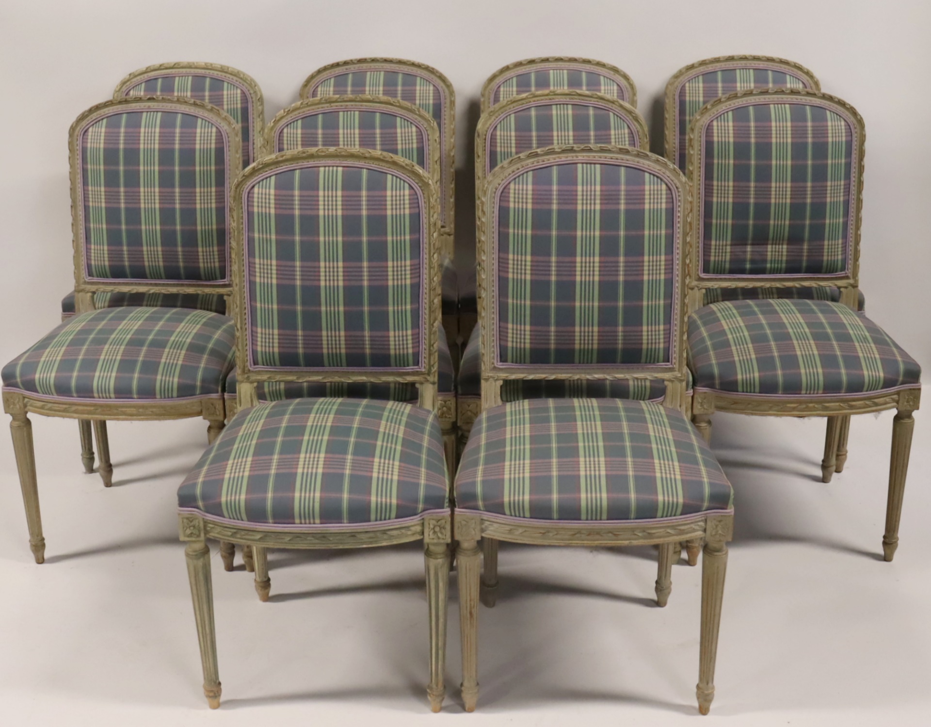 10 PAINTED & CARVED LOUIS XV1 STYLE
