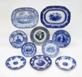 10 PC. FLO BLUE CHINA & TRANSF