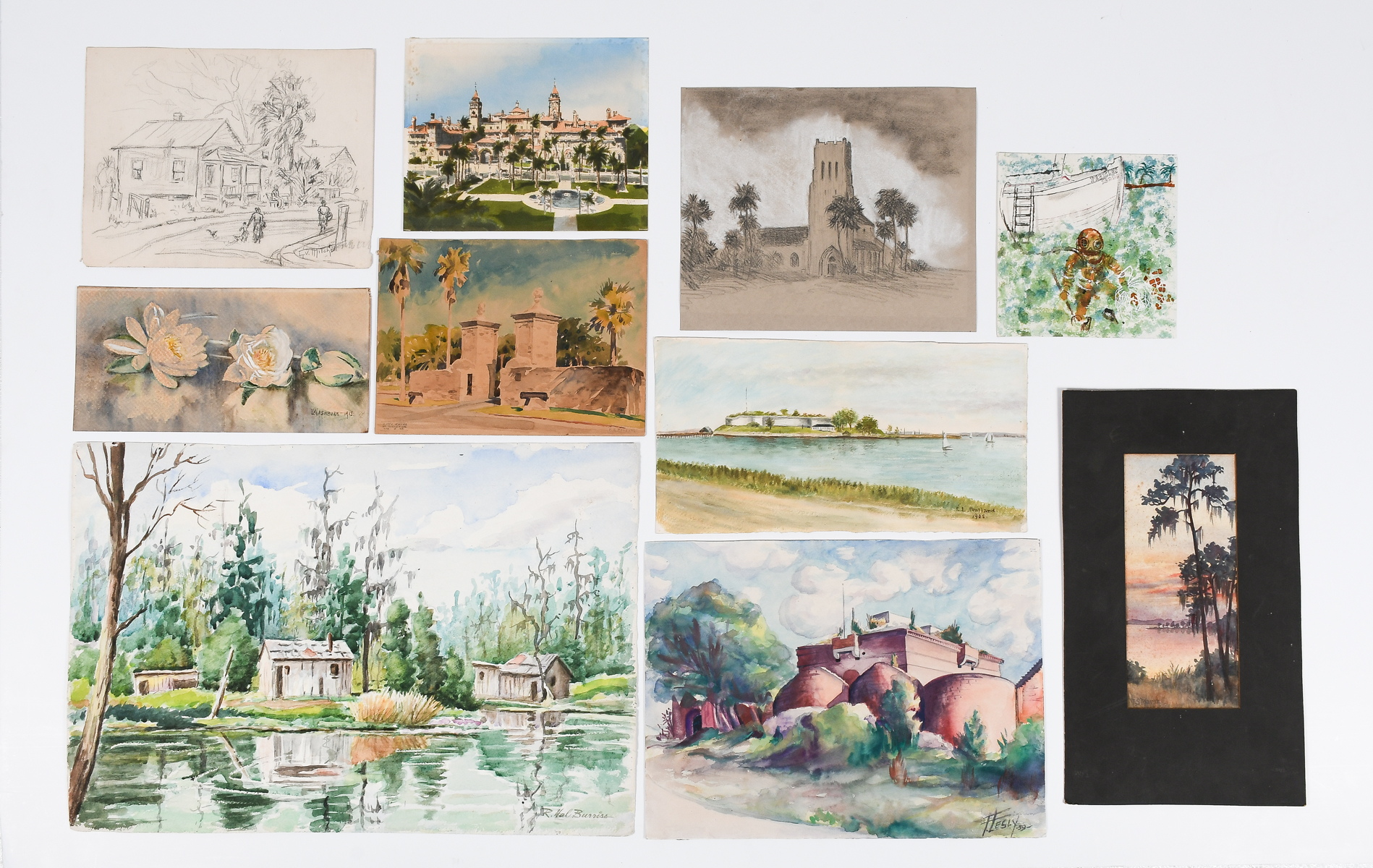 10 PC FLORIDA PAINTING/ART LOT: