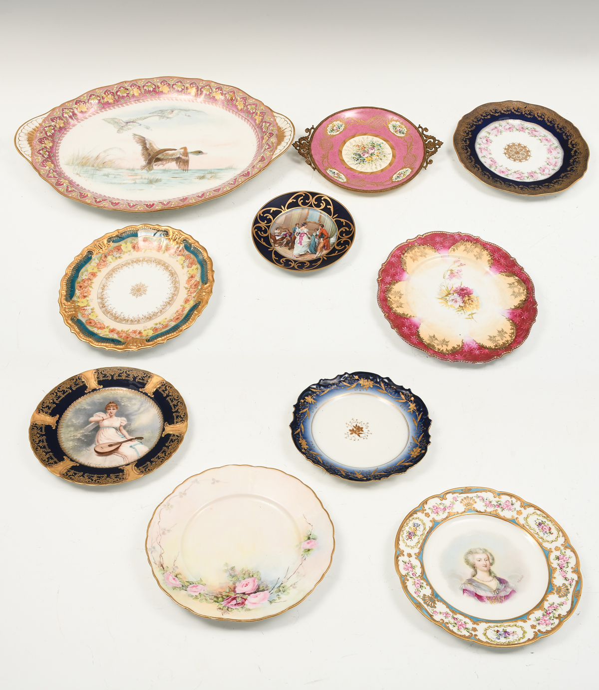 10 PC. FRENCH LIMOGES PLATES &