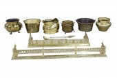 10 PC LOT OF BRASS FIREPLACE T