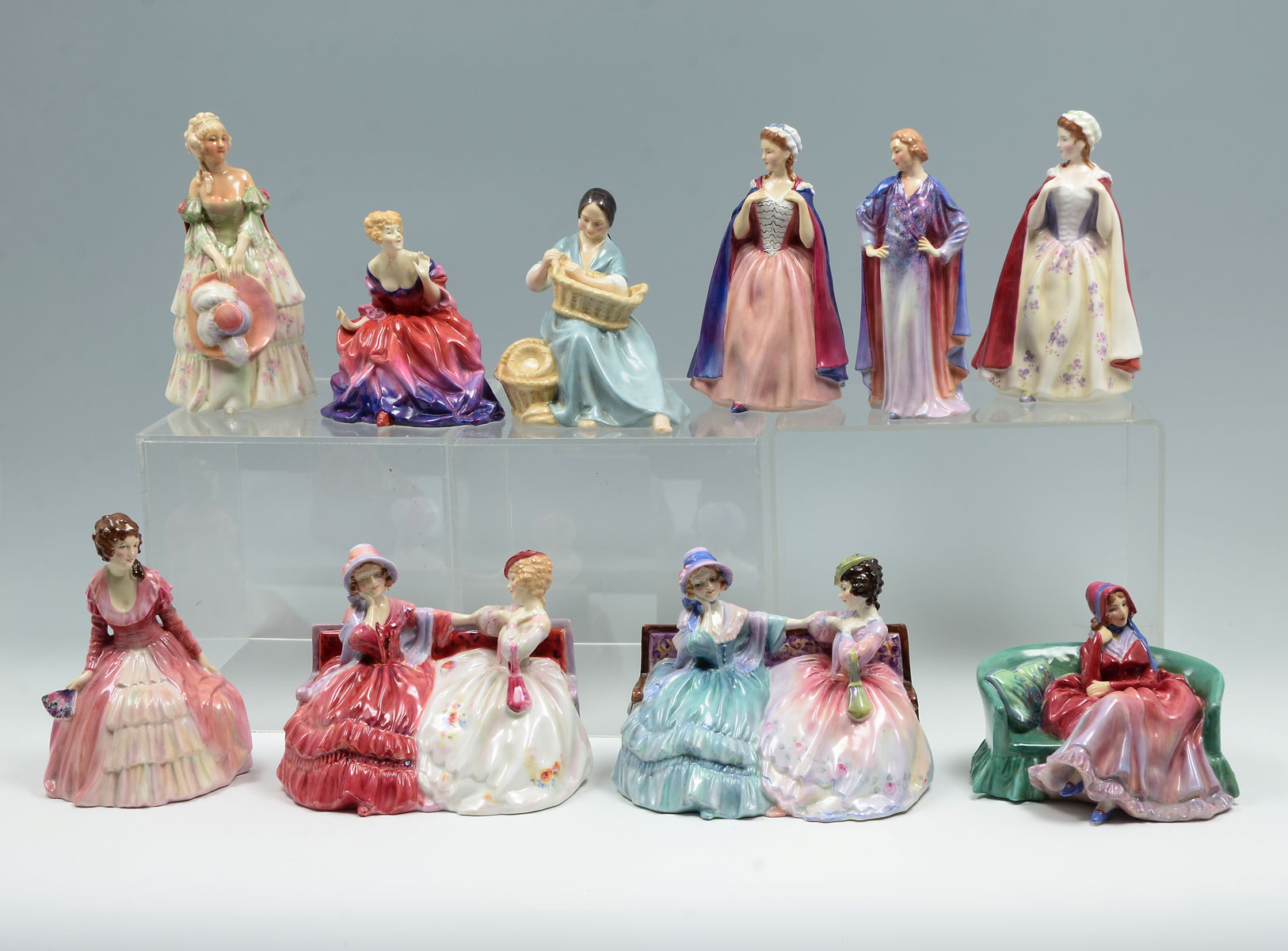 10 PC ROYAL DOULTON LADY FIGURINES: