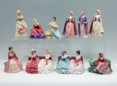 10 PC ROYAL DOULTON LADY FIGUR