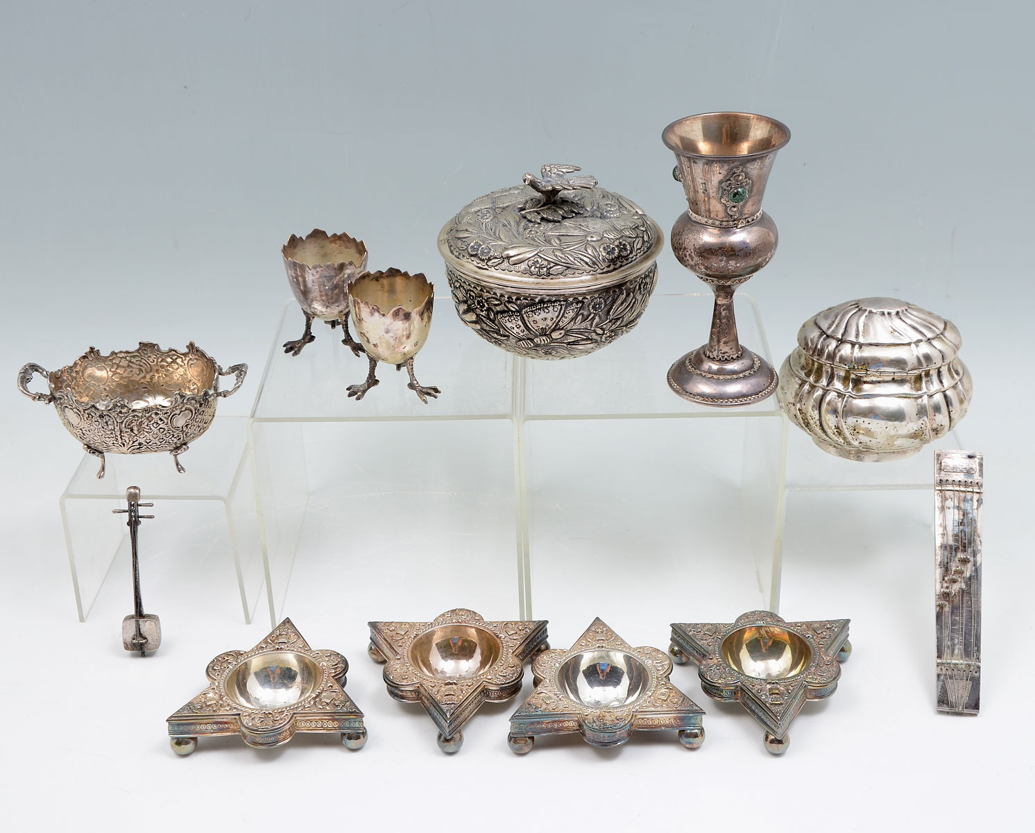 10 PC. SILVER & SILVER PLATE