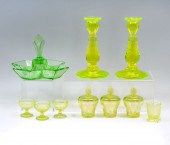 10 PC. URANIUM & VASELINE GLAS