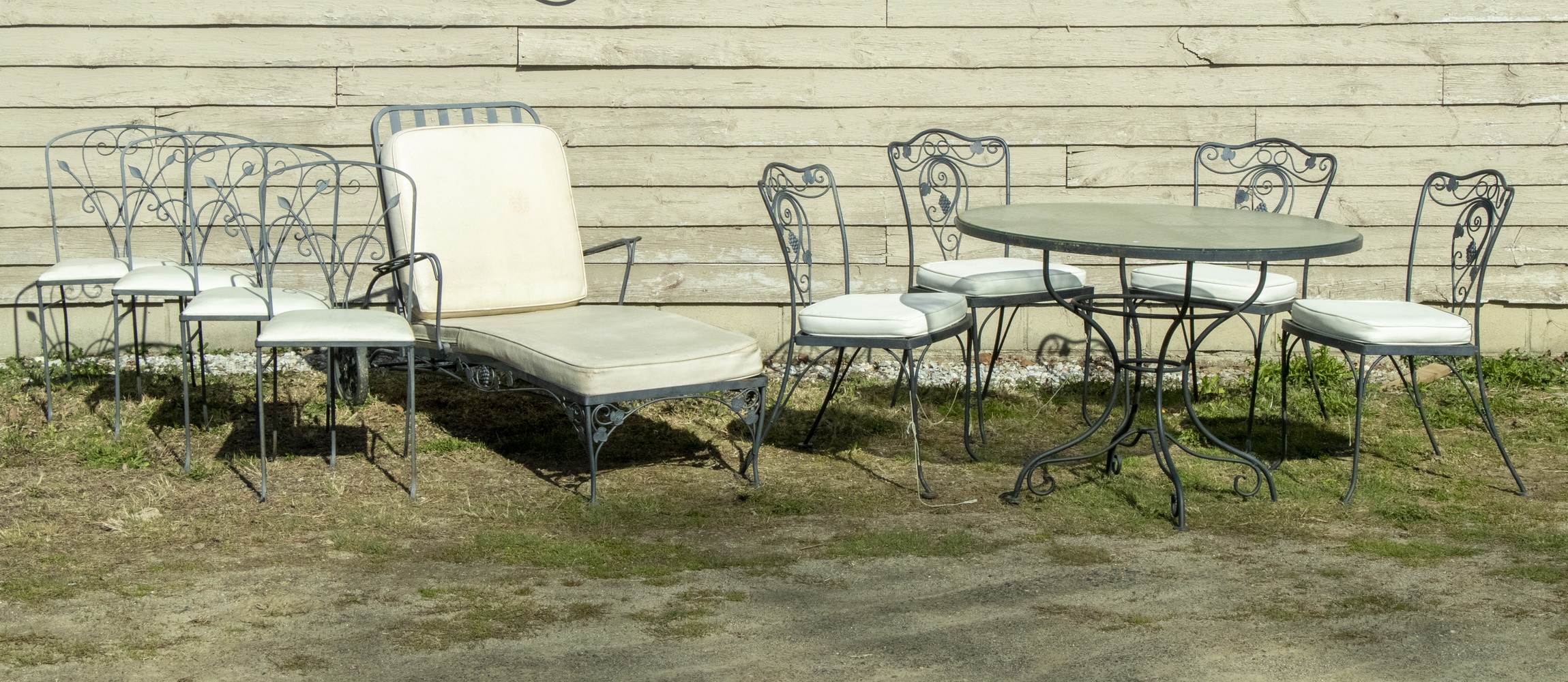 (10 PC) WROUGHT IRON PATIO SET (10)