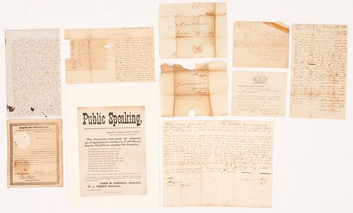 10 PCS 19TH C. TN EPHEMERA, INCL.