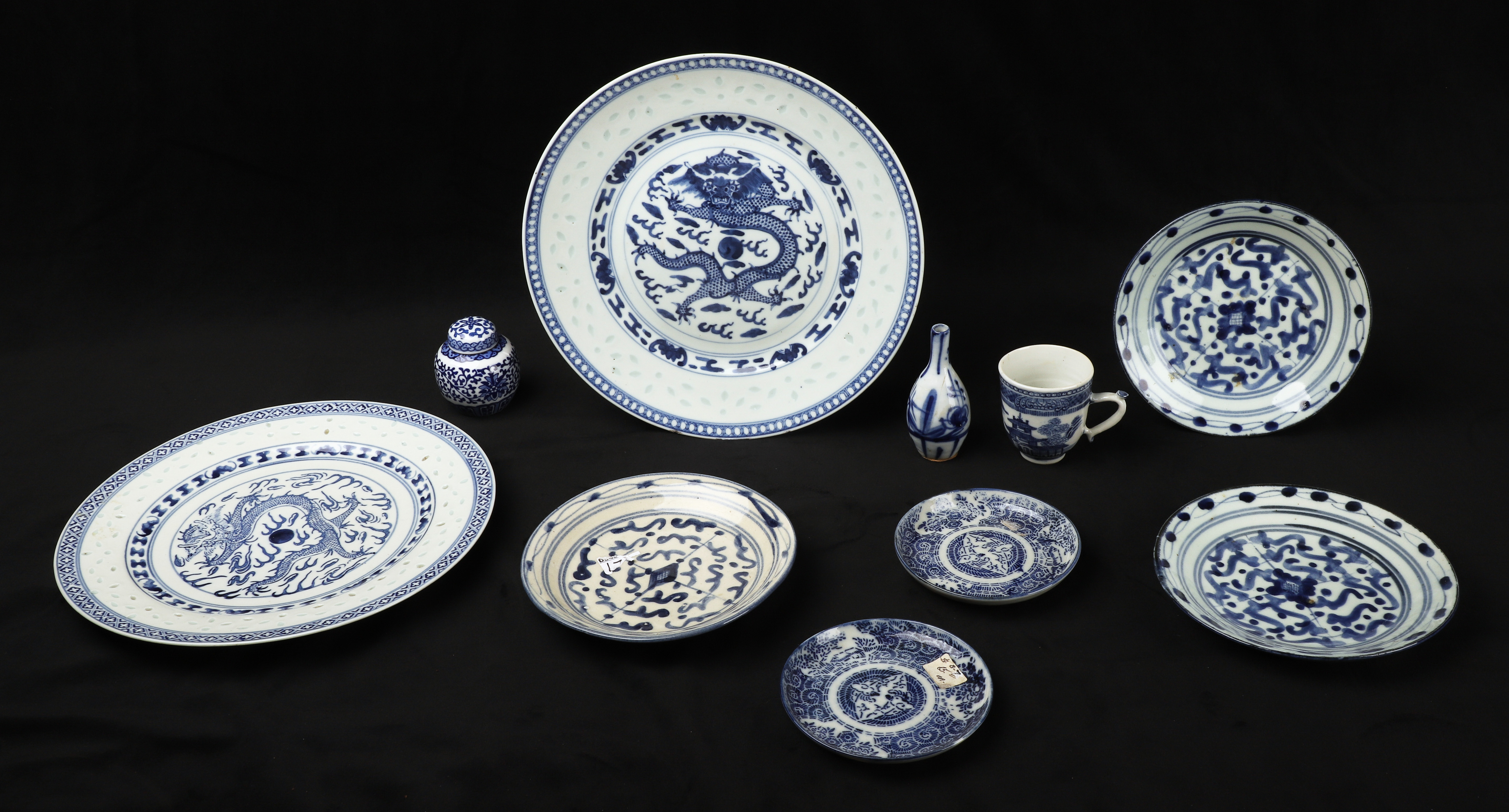(10) Pcs Chinese blue & white