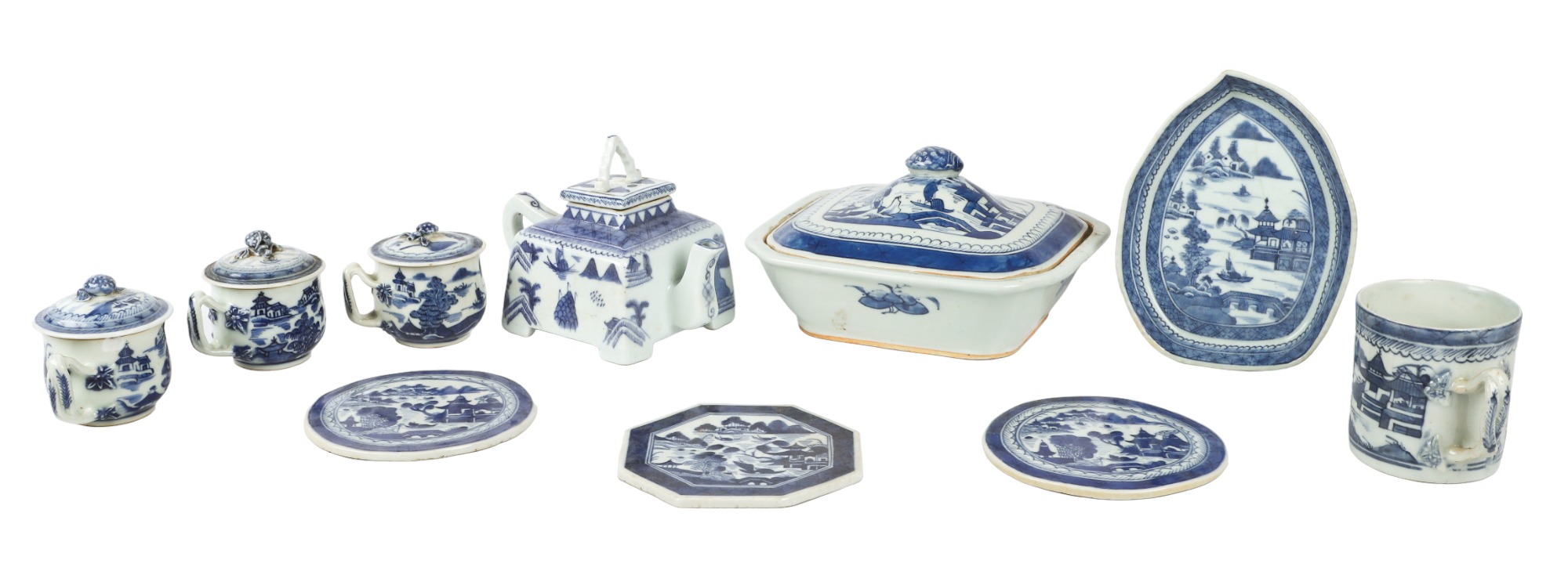 (10) Pcs Chinese blue & white