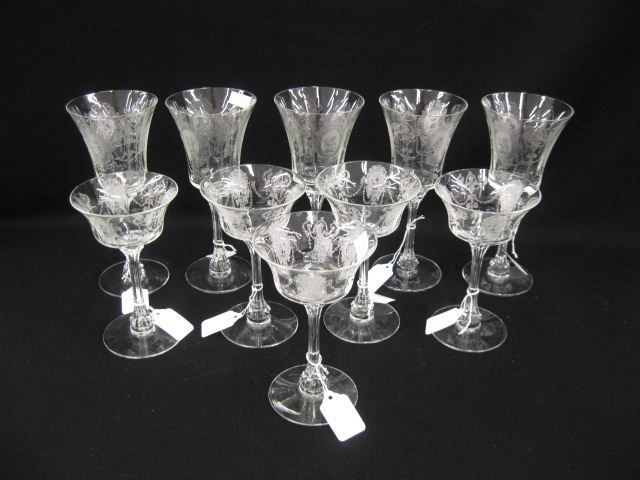 10 pcs. Heisey ''Minuet'' Crystal