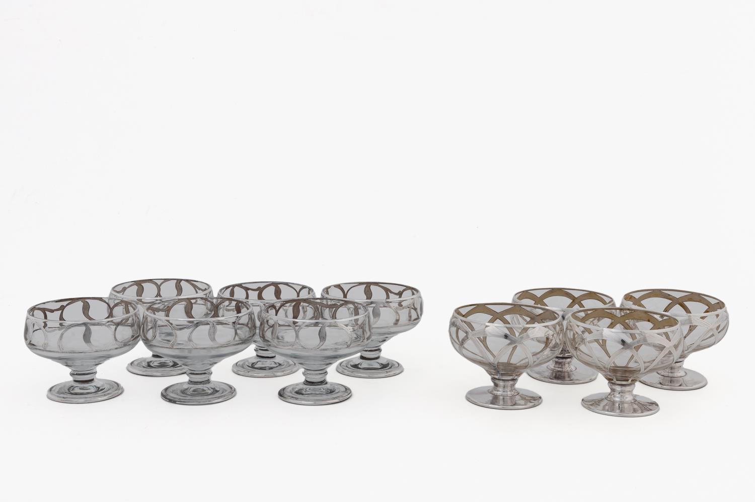 10 PCS, SILVER OVERLAY SHERBET