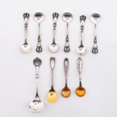10 PCS SILVER SALT CELLAR SPOO