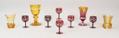 10 PIECE AMBER & RUBY BOHEMIAN