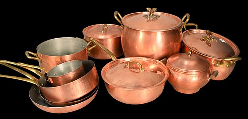 10 PIECE COPPER AND BRASS POT