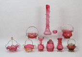 10 PIECE CRANBERRY GLASS LOT10