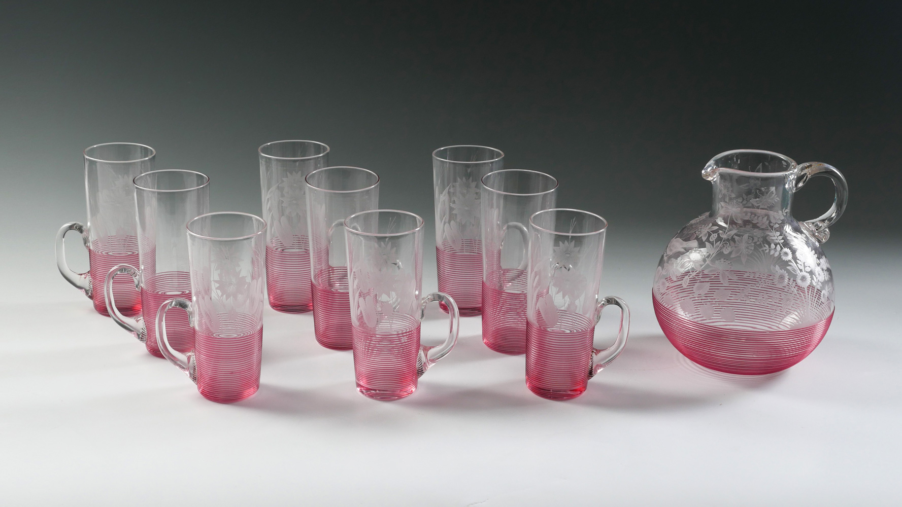 10 PIECE ETCHED DRINK SERVICE